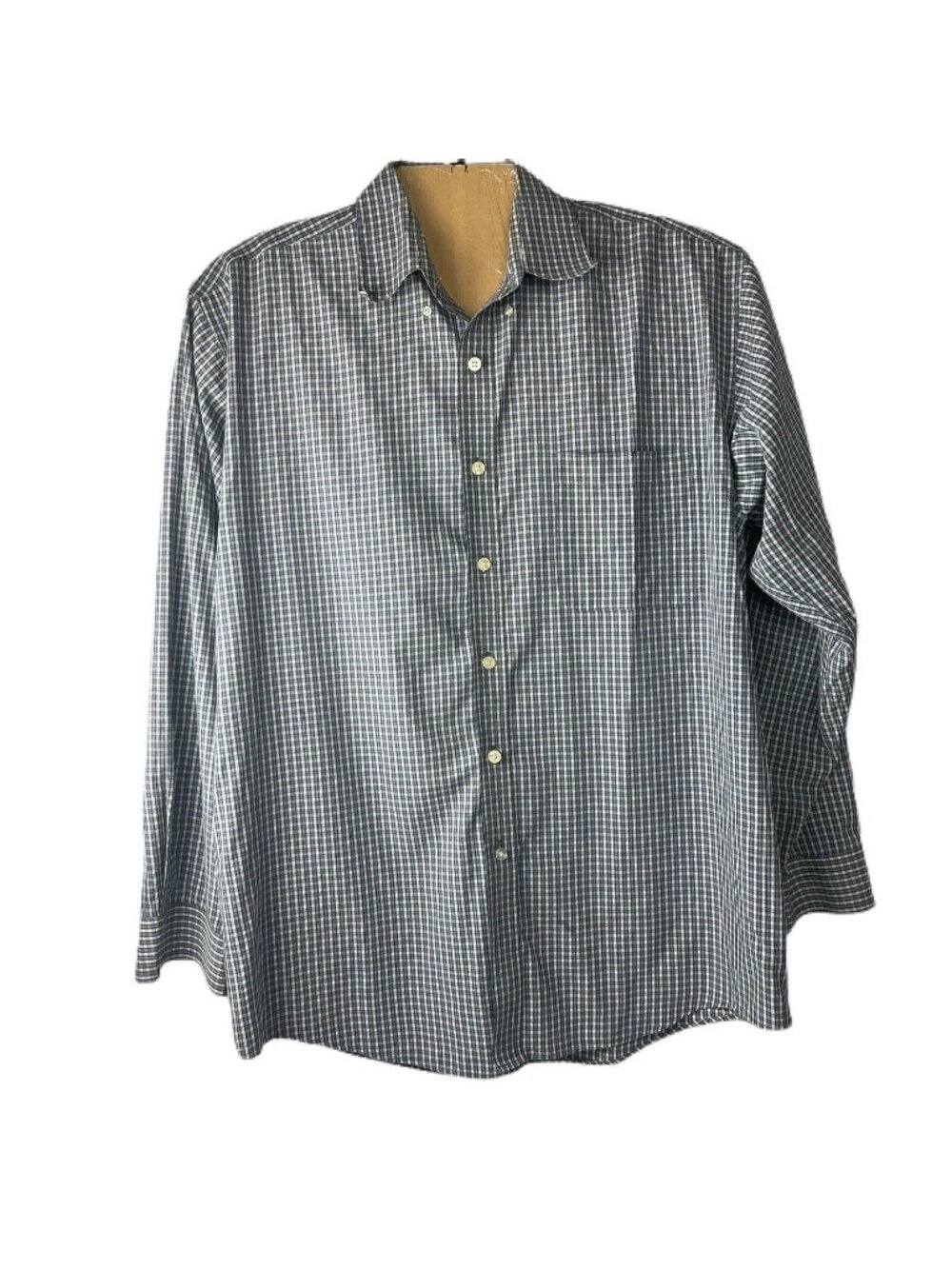 Copper Canyon Mens Button Down Shirt Blue Checkered XLT Cotton Blend Pre-Owned